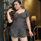 Jumpsuit Lilly Chấm Bi Nhún Ngực