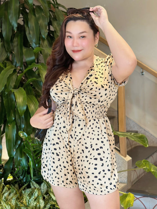 Jumpsuit Lexi Tay Ngắn Chấm Bi Beo